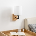 Brilagi - Zidna lampa NUBILA WOOD 1xE27/25W/230V hrast/bijela