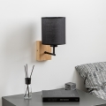 Brilagi - Zidna lampa NUBILA WOOD 1xE27/25W/230V hrast/crna