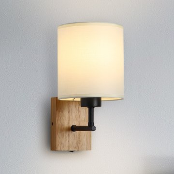 Brilagi - Zidna lampa NUBILA WOOD 1xE27/25W/230V hrast/crna/krem