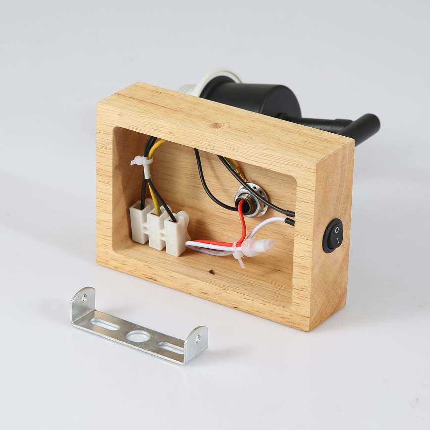 Brilagi - Zidna lampa NUBILA WOOD 1xE27/25W/230V hrast/crna/krem