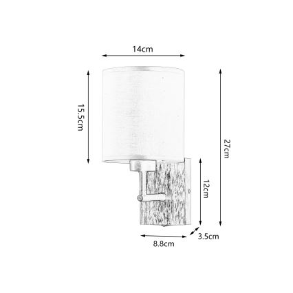 Brilagi - Zidna lampa NUBILA WOOD 1xE27/25W/230V hrast/crna/krem