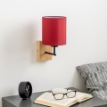 Brilagi - Zidna lampa NUBILA WOOD 1xE27/25W/230V hrast/pompejska crvena