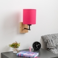 Brilagi - Zidna lampa NUBILA WOOD 1xE27/25W/230V hrast/ružičasta