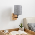 Brilagi - Zidna lampa NUBILA WOOD 1xE27/25W/230V hrast/siva