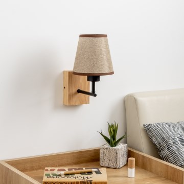 Brilagi - Zidna lampa NUBILA WOOD 1xE27/25W/230V hrast/smeđa