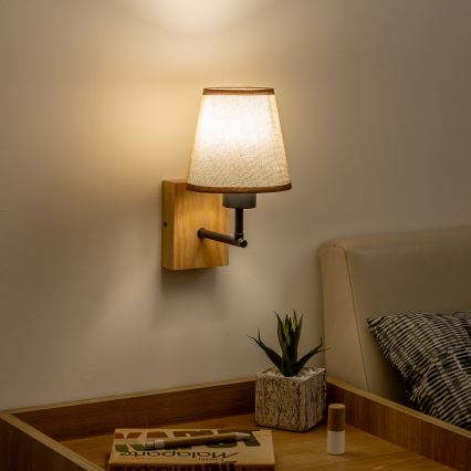 Brilagi - Zidna lampa NUBILA WOOD 1xE27/25W/230V hrast/smeđa