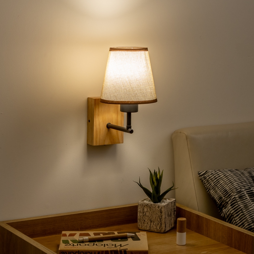 Brilagi - Zidna lampa NUBILA WOOD 1xE27/25W/230V hrast/smeđa