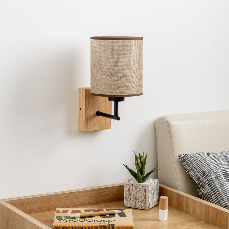 Brilagi - Zidna lampa NUBILA WOOD 1xE27/25W/230V hrast/smeđa