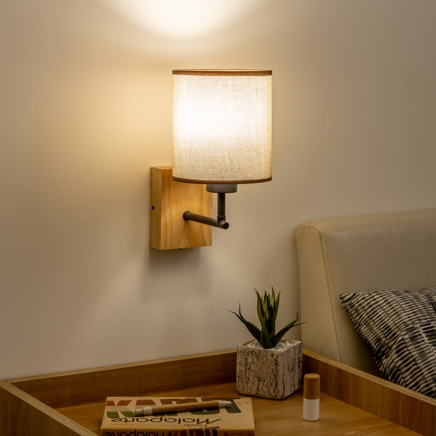 Brilagi - Zidna lampa NUBILA WOOD 1xE27/25W/230V hrast/smeđa