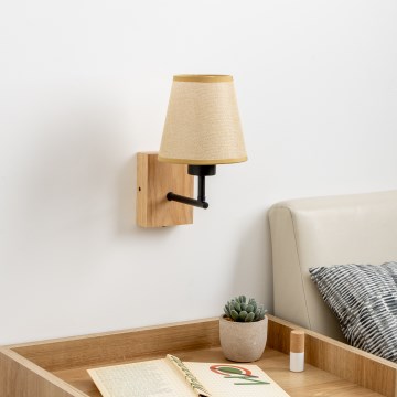 Brilagi - Zidna lampa NUBILA WOOD 1xE27/25W/230V hrast/svjetlosmeđa