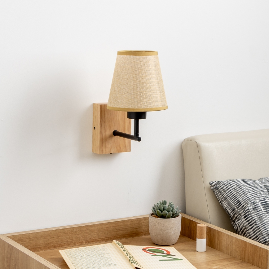 Brilagi - Zidna lampa NUBILA WOOD 1xE27/25W/230V hrast/svjetlosmeđa