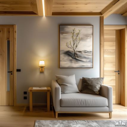 Brilagi - Zidna lampa NUBILA WOOD 1xE27/25W/230V hrast/svjetlosmeđa