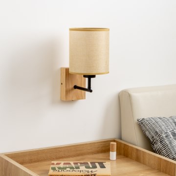 Brilagi - Zidna lampa NUBILA WOOD 1xE27/25W/230V hrast/svjetlosmeđa