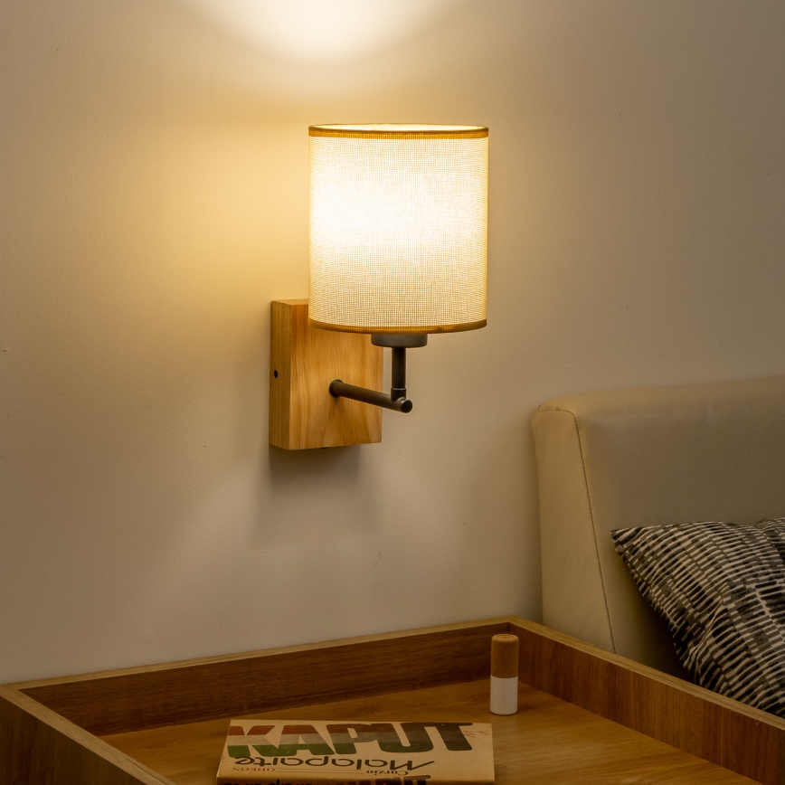 Brilagi - Zidna lampa NUBILA WOOD 1xE27/25W/230V hrast/svjetlosmeđa