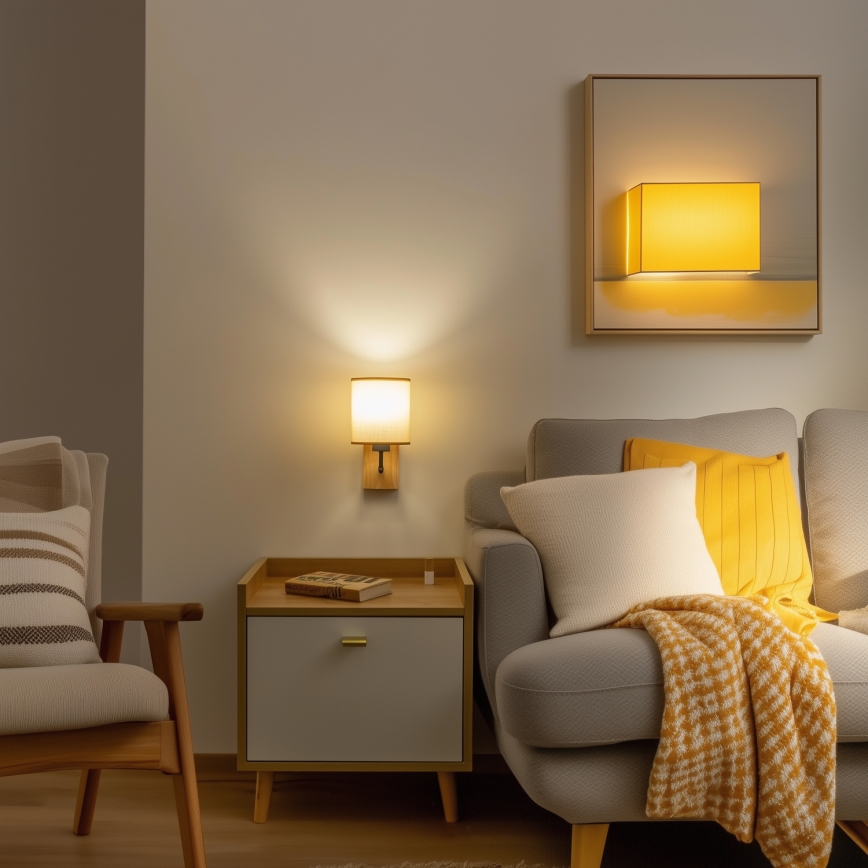 Brilagi - Zidna lampa NUBILA WOOD 1xE27/25W/230V hrast/svjetlosmeđa
