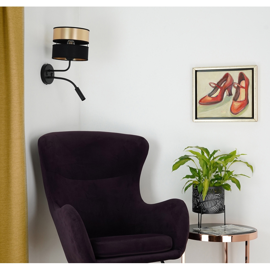 Brilagi - Zidna lampa ROYAL 1xE27/15W/230V + 1xG9/3W crna/zlatna