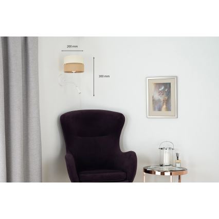 Brilagi - Zidna lampa ROYAL YUTE 1xE27/15W/230V + 1xG9/6W bež/krem/bijela