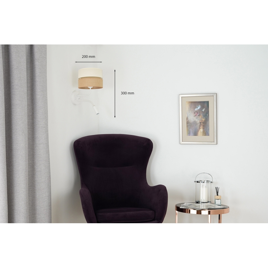 Brilagi - Zidna lampa ROYAL YUTE 1xE27/15W/230V + 1xG9/6W bež/krem/bijela