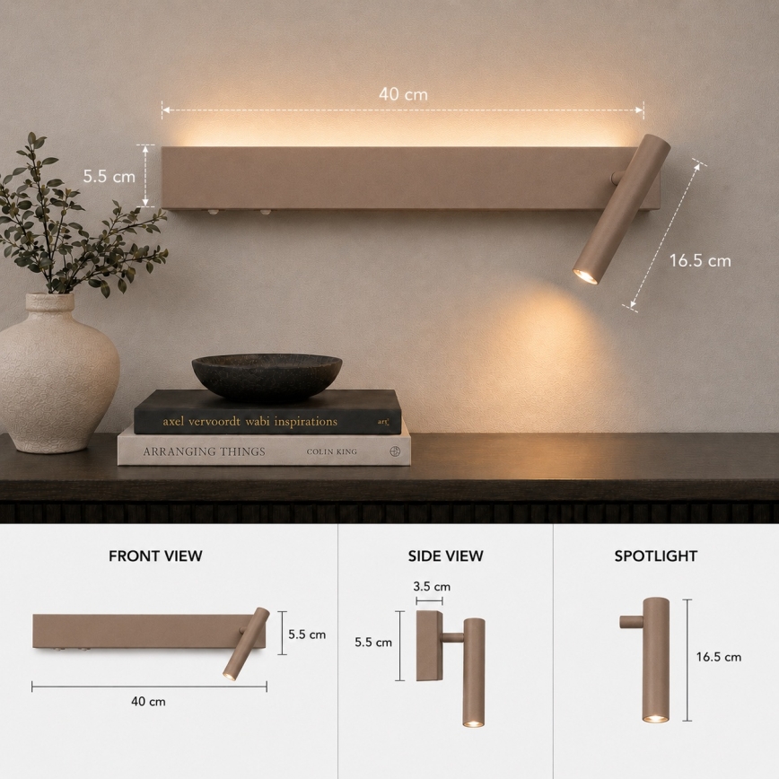 Brilagi - Zidna LED spot svjetiljka ARLIX LED/3W/230V + LED/7W bež CRI 90