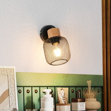 Brilagi - Zidna reflektorska svjetiljka BASKLITE 1xE27/15W/230V kaučukovo drvo/crna