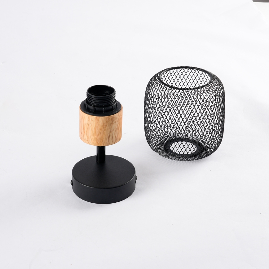 Brilagi - Zidna reflektorska svjetiljka BASKLITE 1xE27/15W/230V kaučukovo drvo/crna