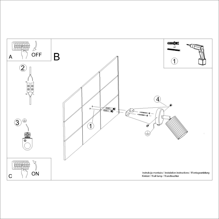Brilagi - Zidna reflektorska svjetiljka CRESTO 1xGU10/10W/230V zlatna