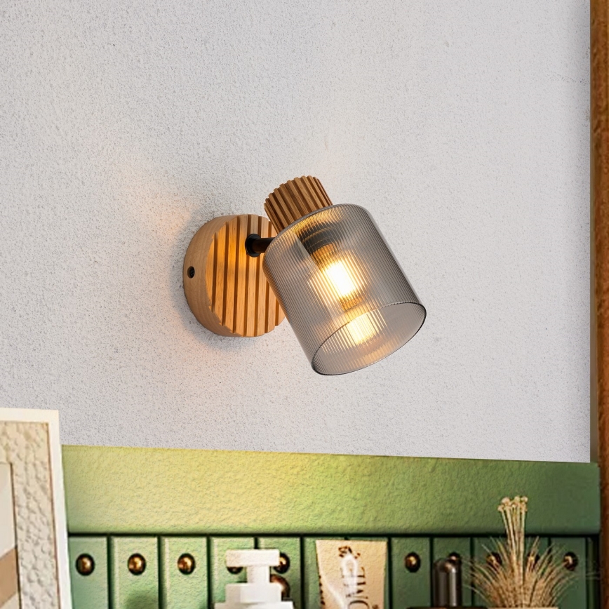 Brilagi - Zidna reflektorska svjetiljka HYGGE 1xE14/15W/230V kaučukovo drvo/zadimljeno