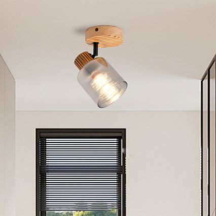 Brilagi - Zidna reflektorska svjetiljka HYGGE 1xE14/15W/230V kaučukovo drvo/zadimljeno