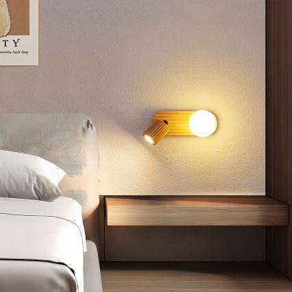 Brilagi - Zidni spot MODERN WOOD 1xG9/5W/230V + 1xGU10/8W drvo