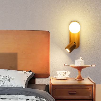 Brilagi - Zidni spot MODERN WOOD 1xG9/5W/230V + 1xGU10/8W drvo