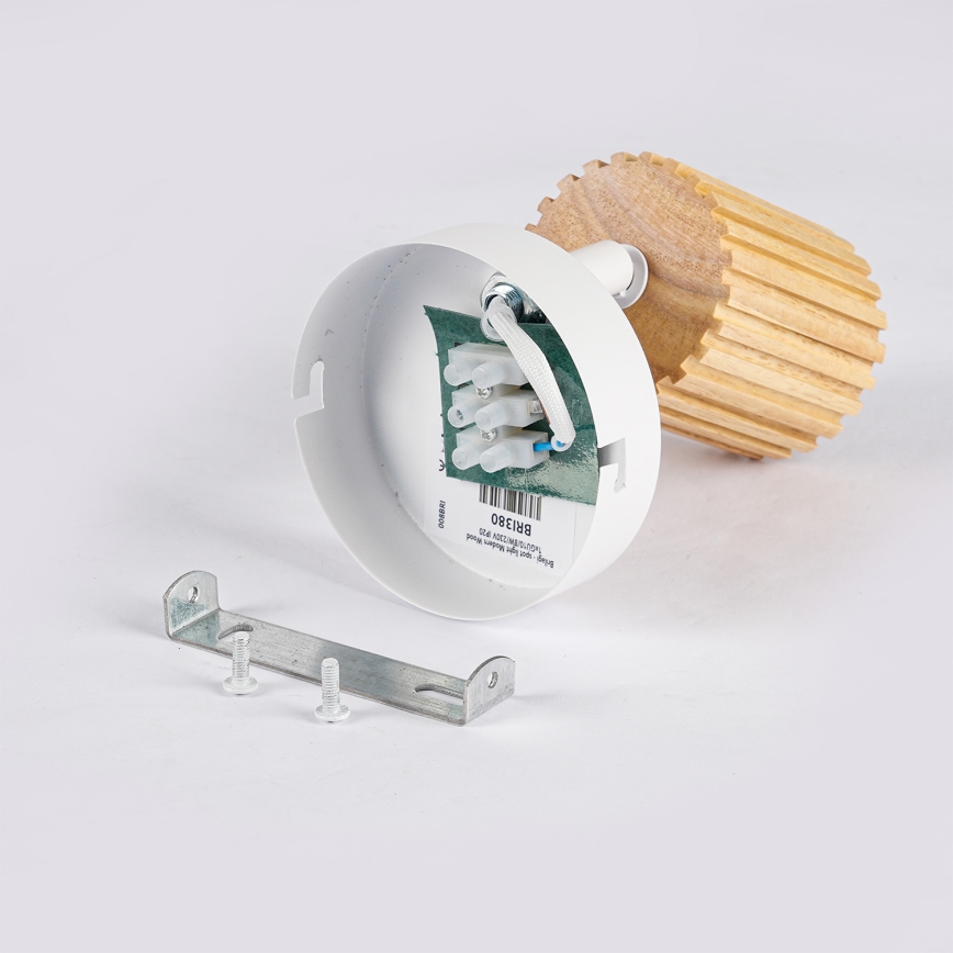 Brilagi - Zidna reflektorska svjetiljka MODERN WOOD 1xGU10/8W/230V kaučukovo drvo/bijela