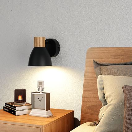 Brilagi - Zidna reflektorska svjetiljka ODENSE 1xE14/10W/230V kaučukovo drvo/crna