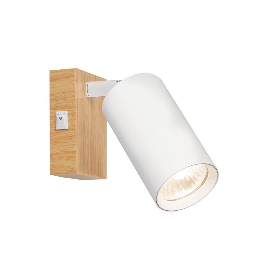 Brilagi - Zidna reflektorska svjetiljka s prekidačem SELE 1xGU10/30W/230V bijela/dekor hrasta
