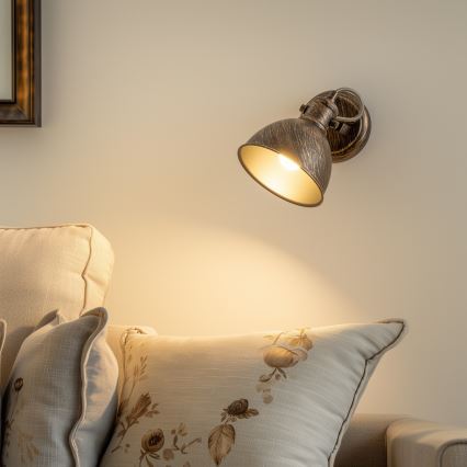 Brilagi - Zidna reflektorska svjetiljka TECHNO 1xE27/60W/230V brončana/patina