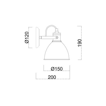 Brilagi - Zidna reflektorska svjetiljka TECHNO 1xE27/60W/230V krem/patina