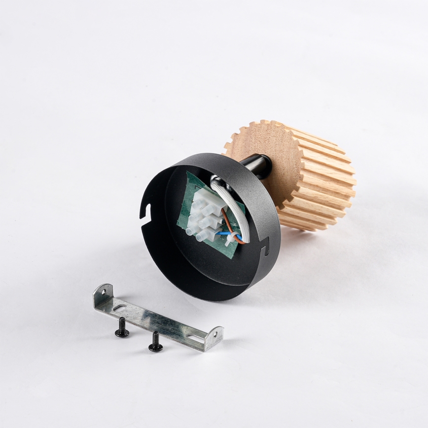 Brilagi - Zidna spot svjetiljka MODERN WOOD 1xGU10/8W/230V kaučukovo drvo/crna