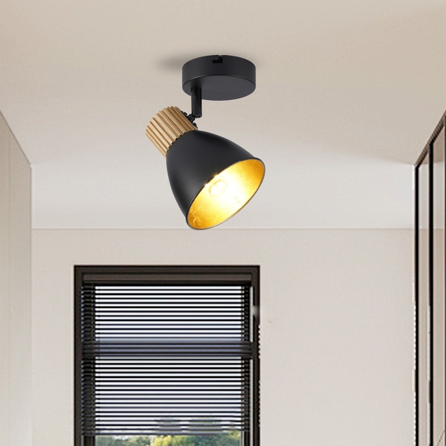 Brilagi - Zidna spot svjetiljka ODENSE 1xE14/10W/230V drvo/crna