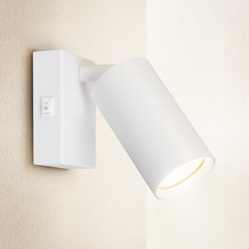 Brilagi - Zidna spot svjetiljka s prekidačem SELE 1xGU10/30W/230V bijela