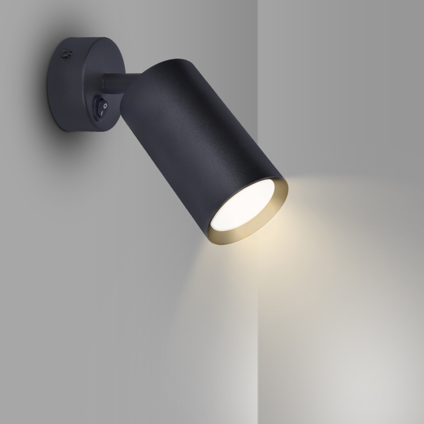 Brilagi - Zidna točkasta svjetiljka s prekidačem SELE 1xGU10/30W/230V crna