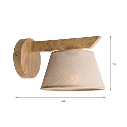 Brilagi - Zidna svjetiljka ANTHONY 1xE14/40W/230V hrast/bež