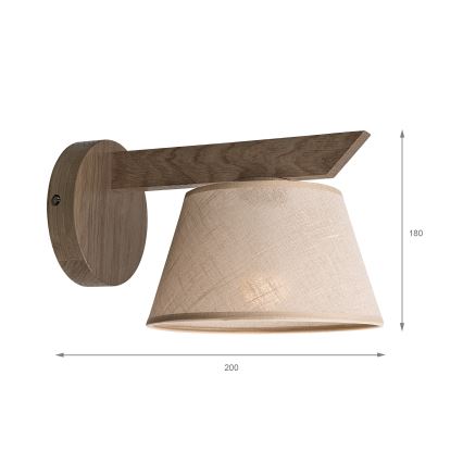Brilagi - Zidna svjetiljka ANTHONY 1xE14/40W/230V hrast/bež