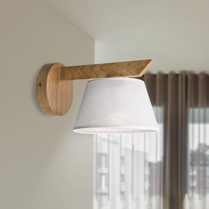 Brilagi - Zidna svjetiljka ANTHONY 1xE14/40W/230V hrast/bijela