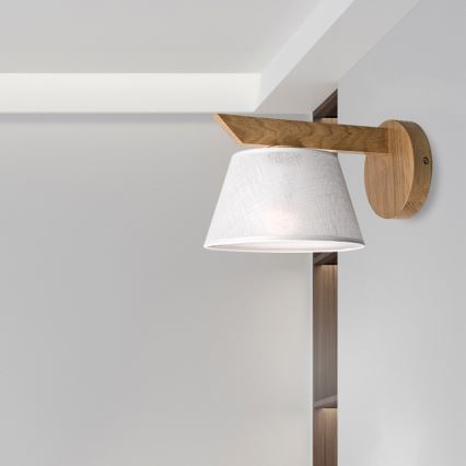 Brilagi - Zidna svjetiljka ANTHONY 1xE14/40W/230V hrast/bijela