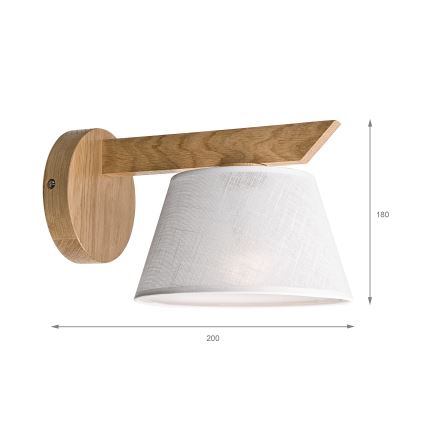 Brilagi - Zidna svjetiljka ANTHONY 1xE14/40W/230V hrast/bijela