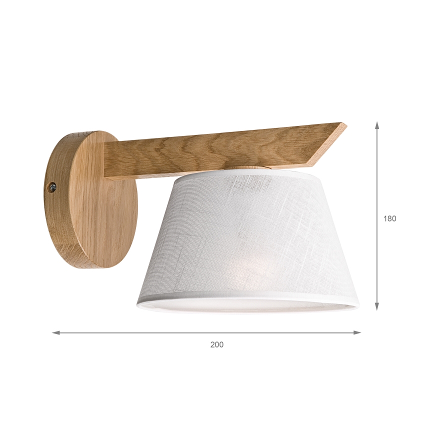 Brilagi - Zidna svjetiljka ANTHONY 1xE14/40W/230V hrast/bijela