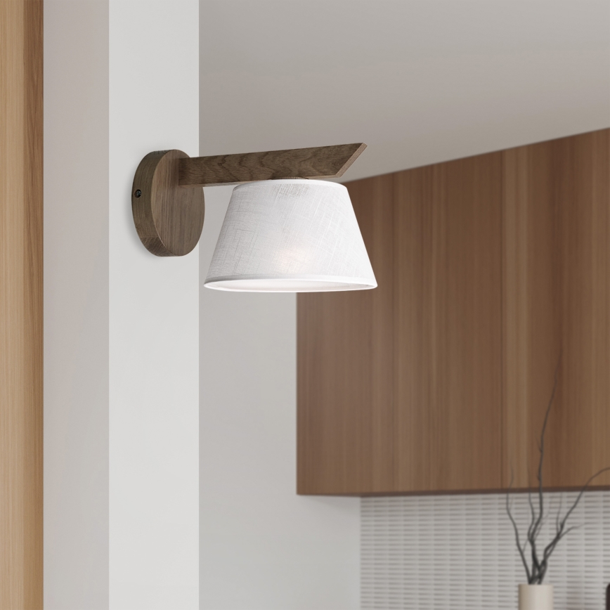 Brilagi - Zidna svjetiljka ANTHONY 1xE14/40W/230V hrast/bijela