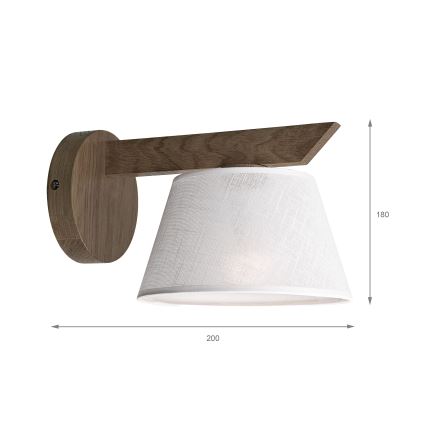 Brilagi - Zidna svjetiljka ANTHONY 1xE14/40W/230V hrast/bijela
