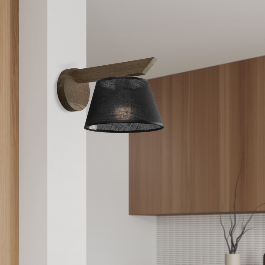 Brilagi - Zidna svjetiljka ANTHONY 1xE14/40W/230V hrast/crna