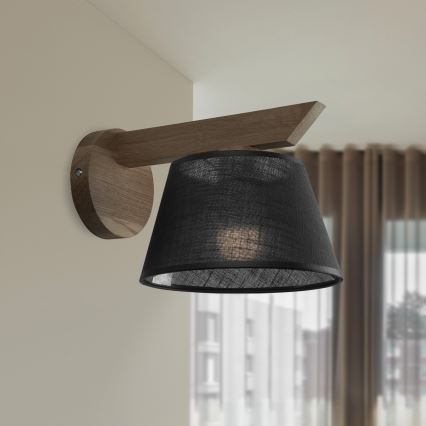 Brilagi - Zidna svjetiljka ANTHONY 1xE14/40W/230V hrast/crna