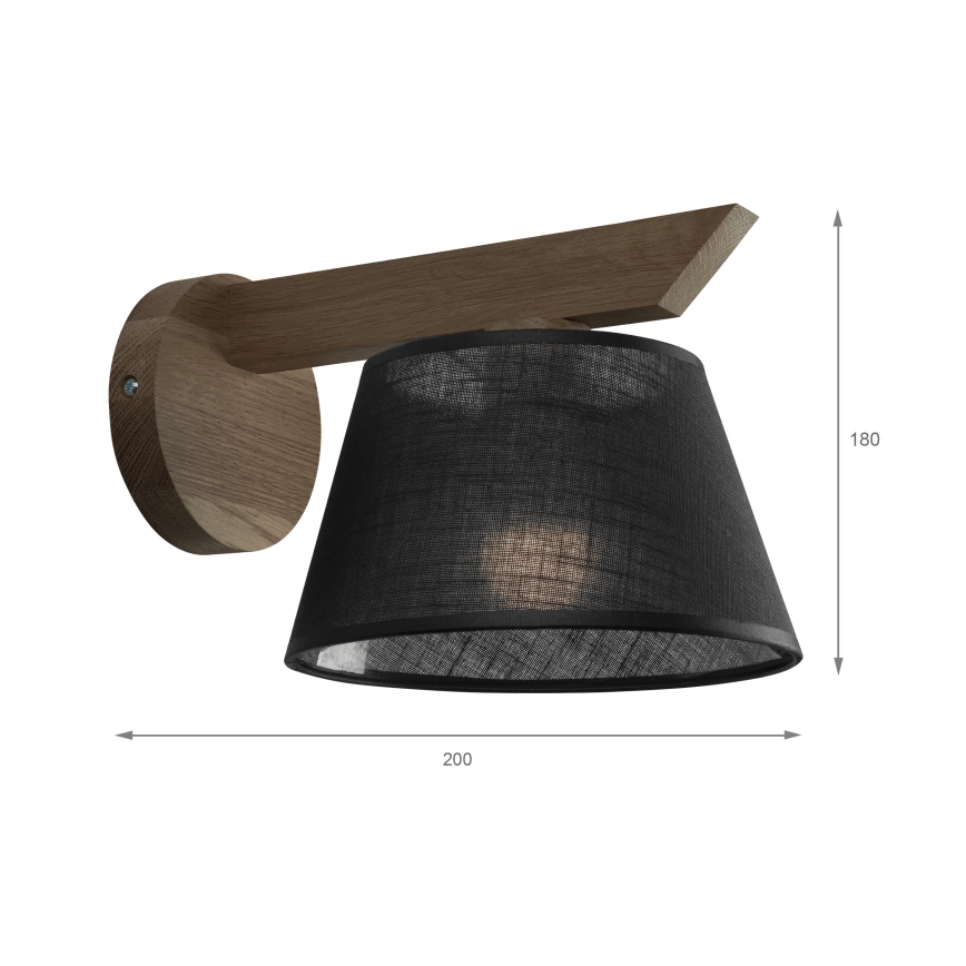 Brilagi - Zidna svjetiljka ANTHONY 1xE14/40W/230V hrast/crna